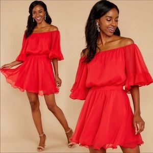 Effortless Grace Red Dress